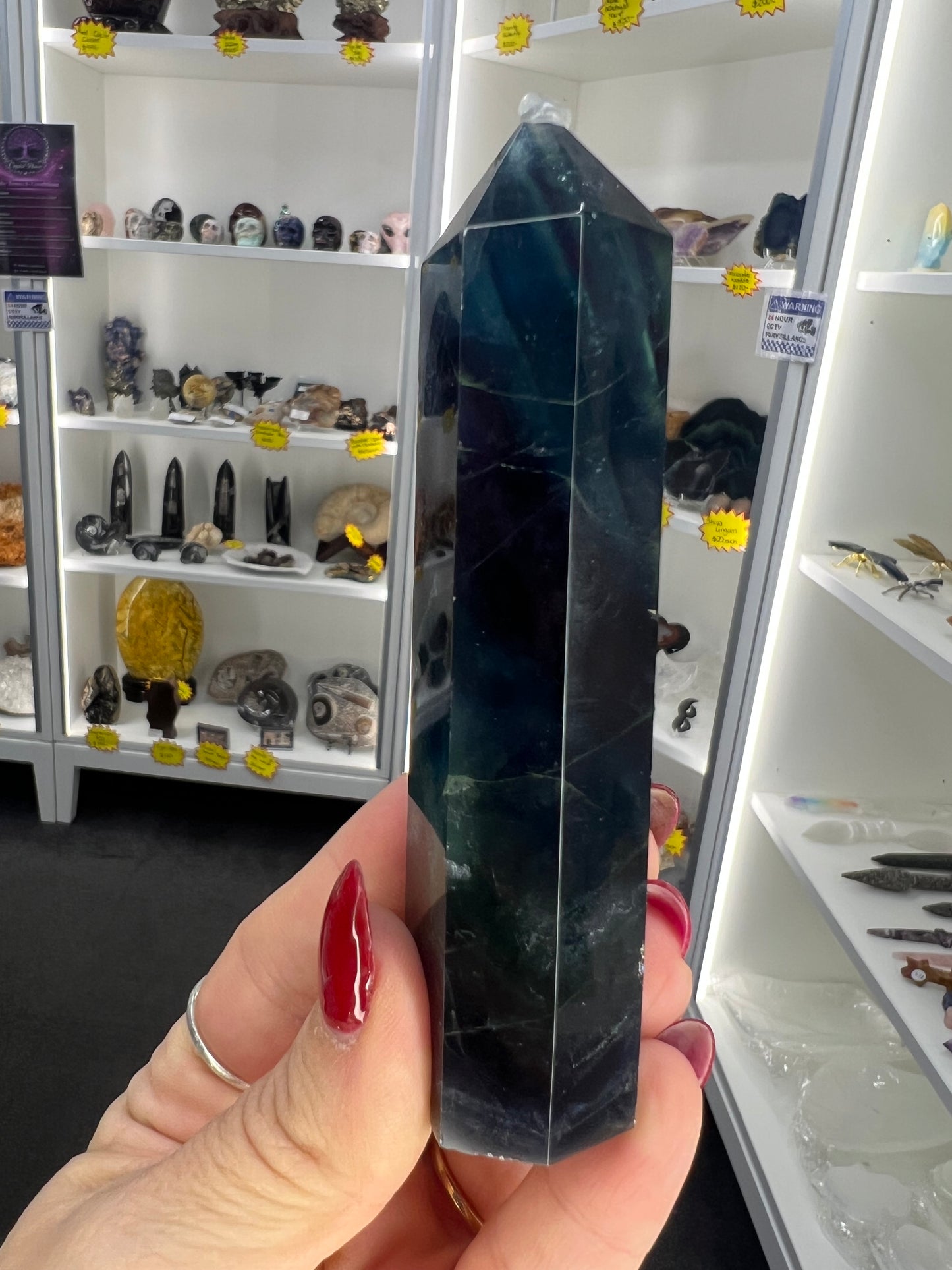 Black Fluorite Tower (UV Reactive)