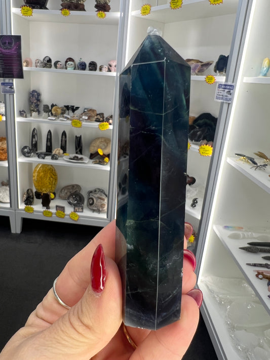 Black Fluorite Tower (UV Reactive)