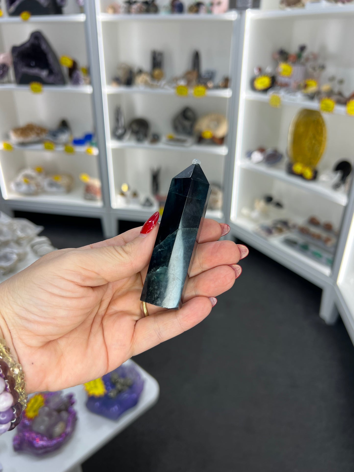 Black Fluorite Tower (UV Reactive)