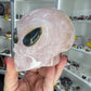 Rose Quartz Alien Head with Labradorite Eyes
