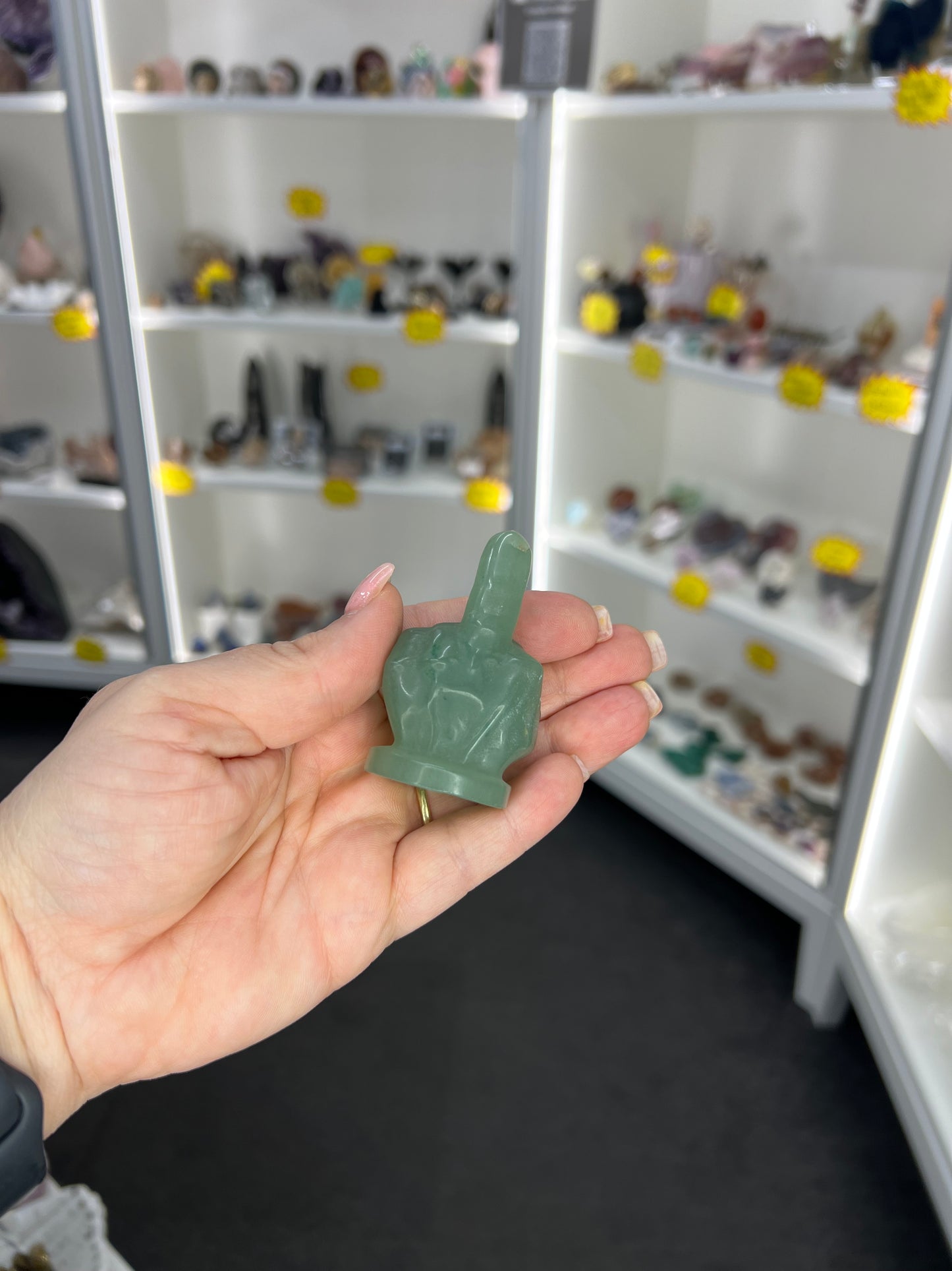 Green Aventurine Middle Finger