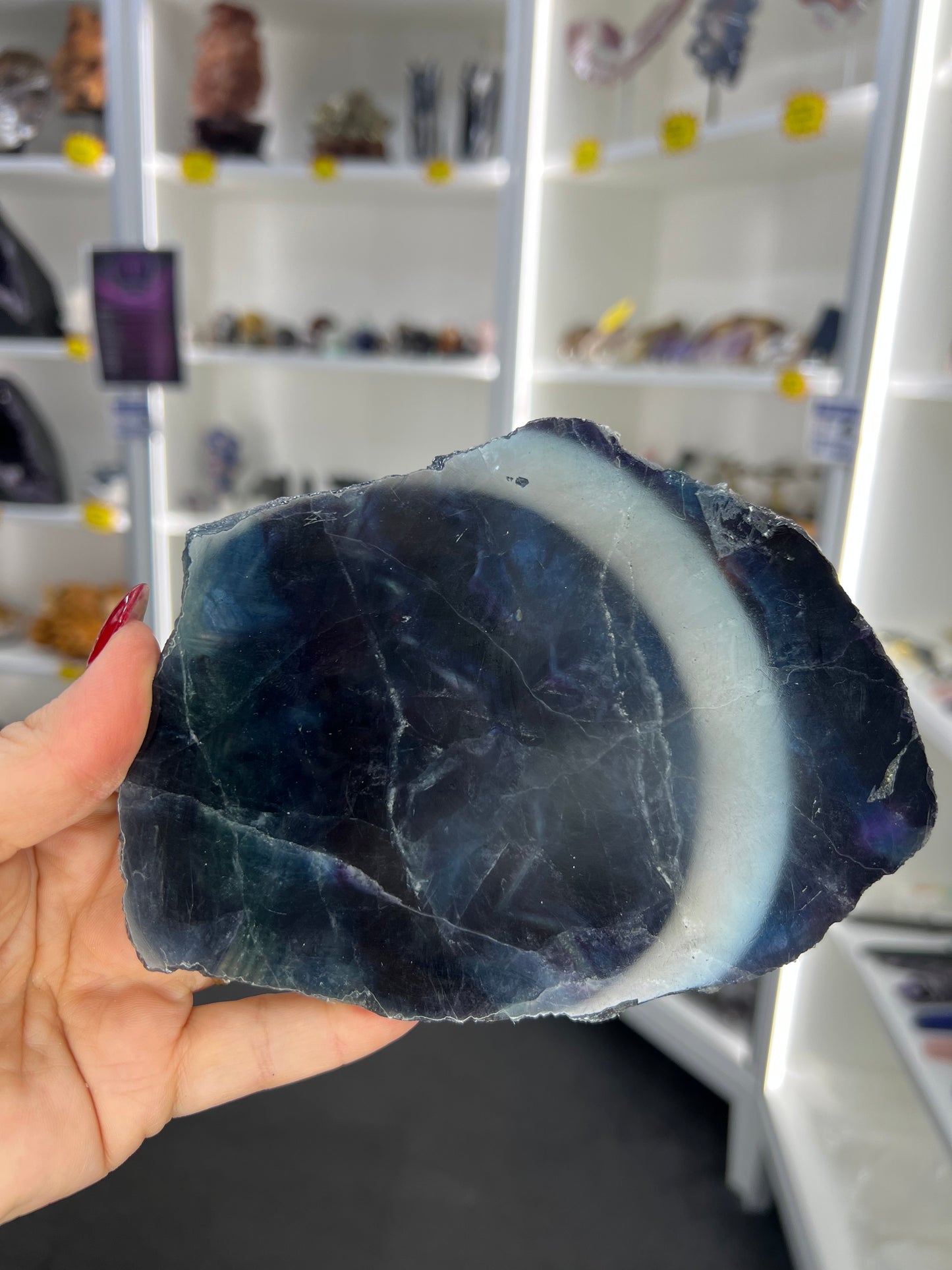 Black Fluorite Slab (UV Reactive)