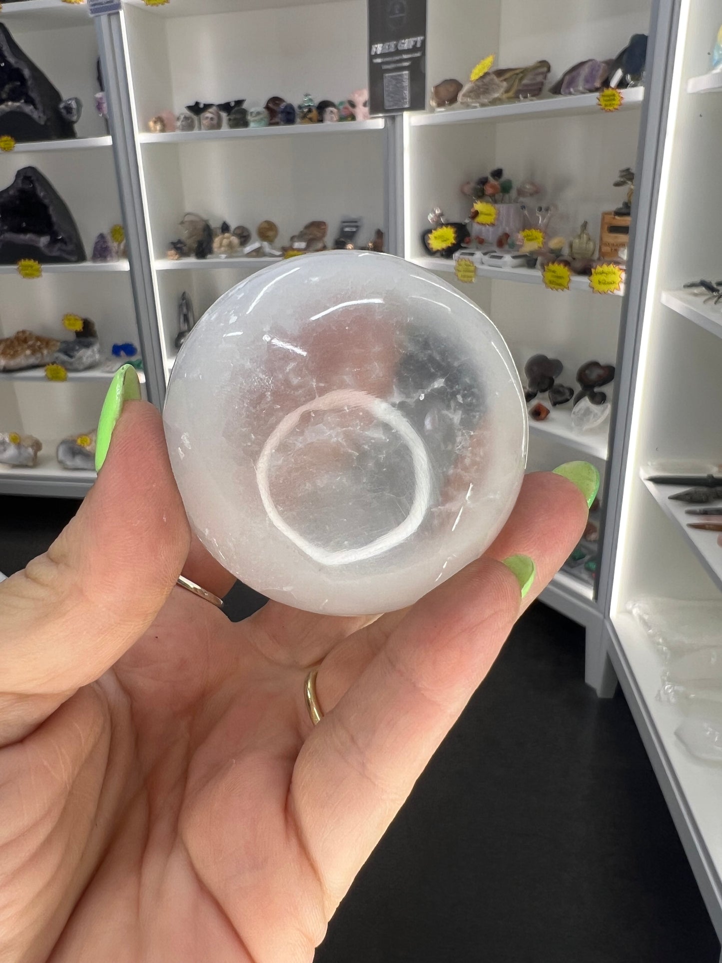 Selenite Sphere with Stand