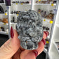 Larvikite Skull with Snake