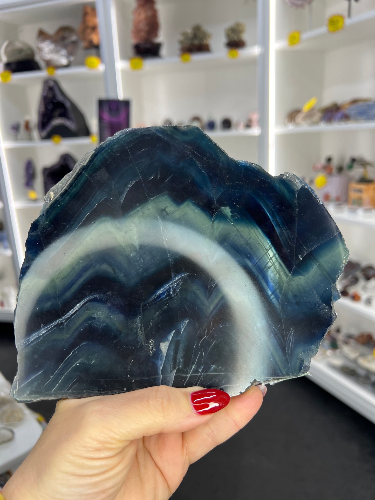 Black Fluorite Slab (UV reactive)