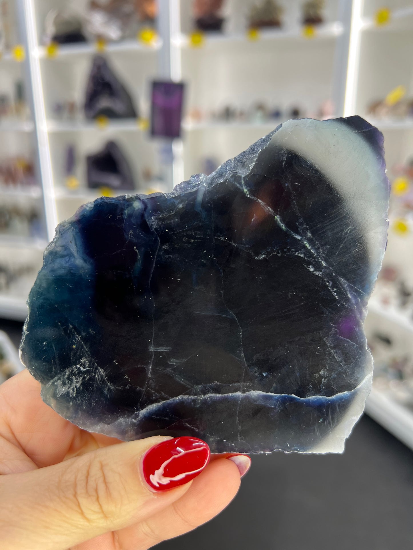 Black Fluorite Slab (UV reactive)