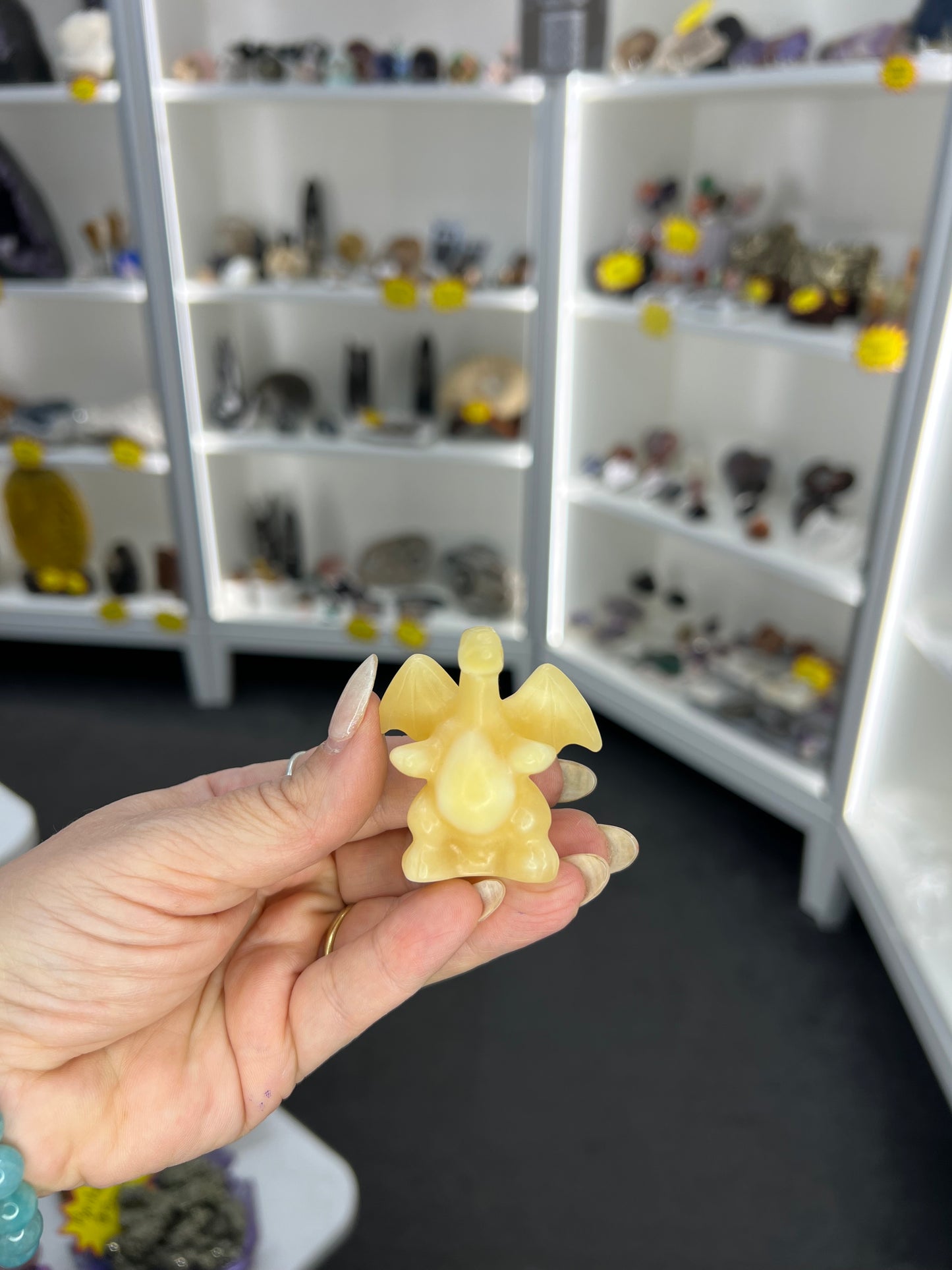 Yellow Calcite Character Carving