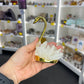 Clear Quartz Cluster on Gold Swan