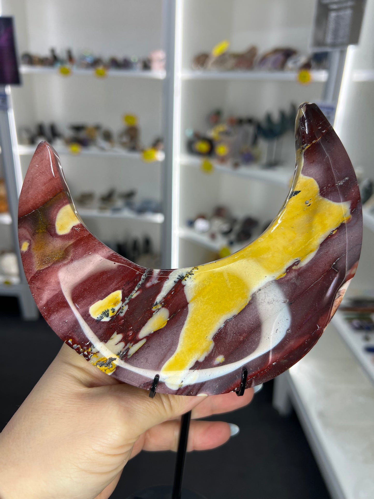 Mookaite Jasper Moon on Stand