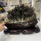 Spectacular Smoky Quartz Cluster on Custom Wooden Stand