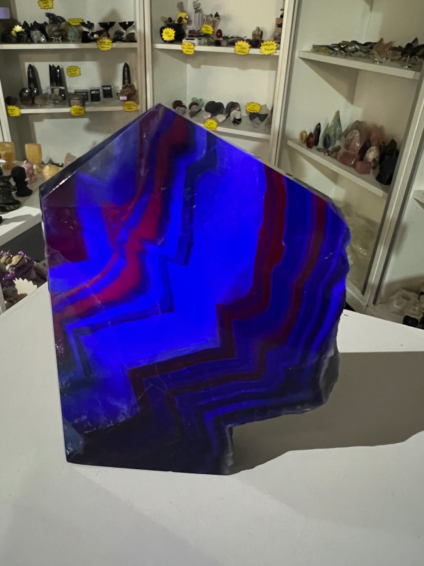 Black Fluorite Tower/Slab (UV Reactive)