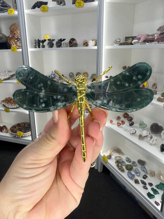 Moss Agate Dragonfly