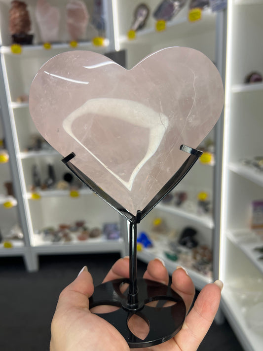 Rose Quartz Heart on Stand