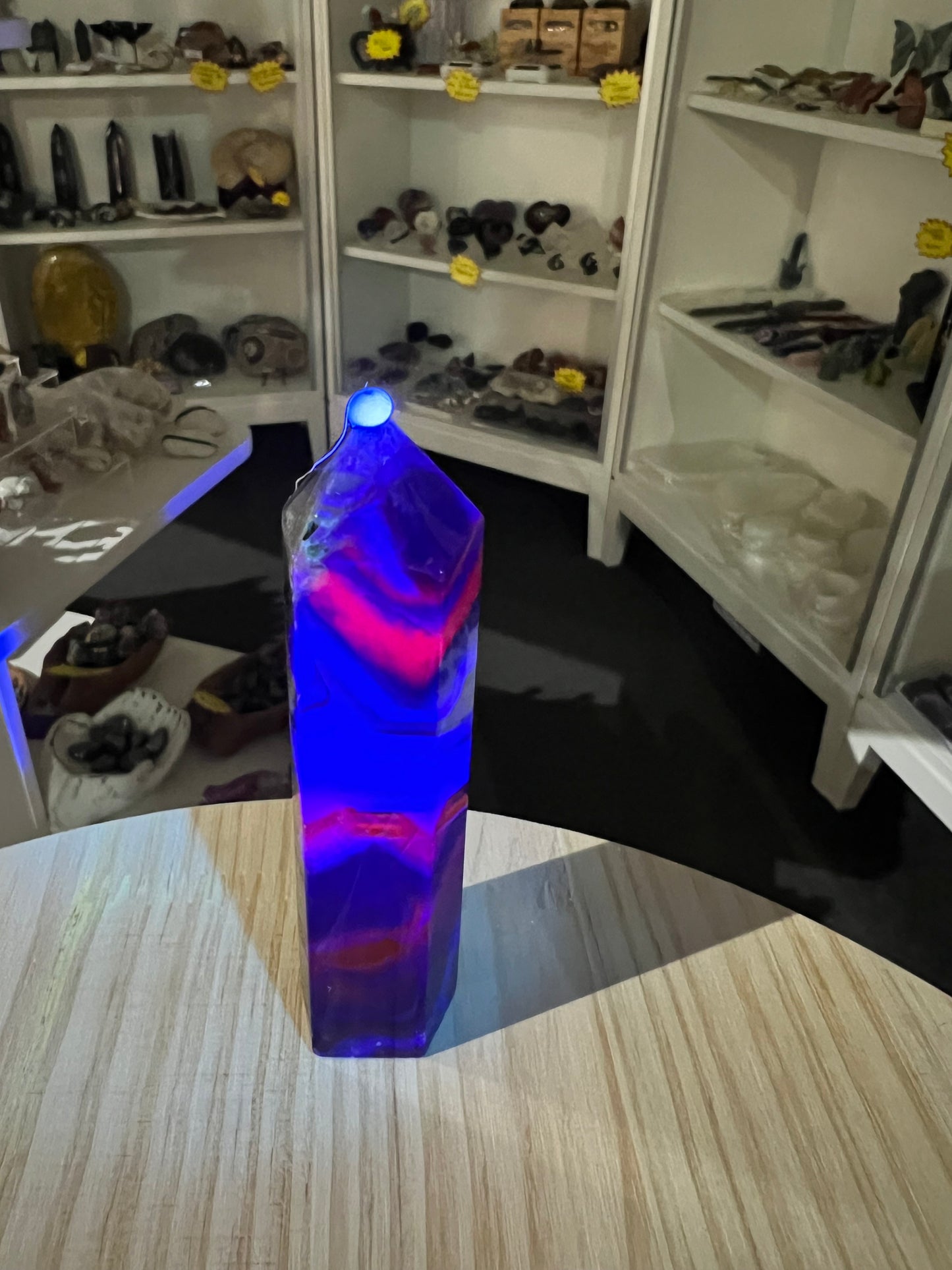 Black Fluorite Tower (UV Reactive)