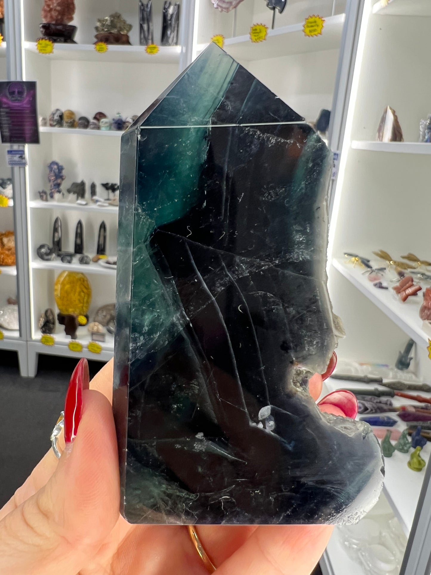 Black Fluorite Slab / Tower (UV Reactive)