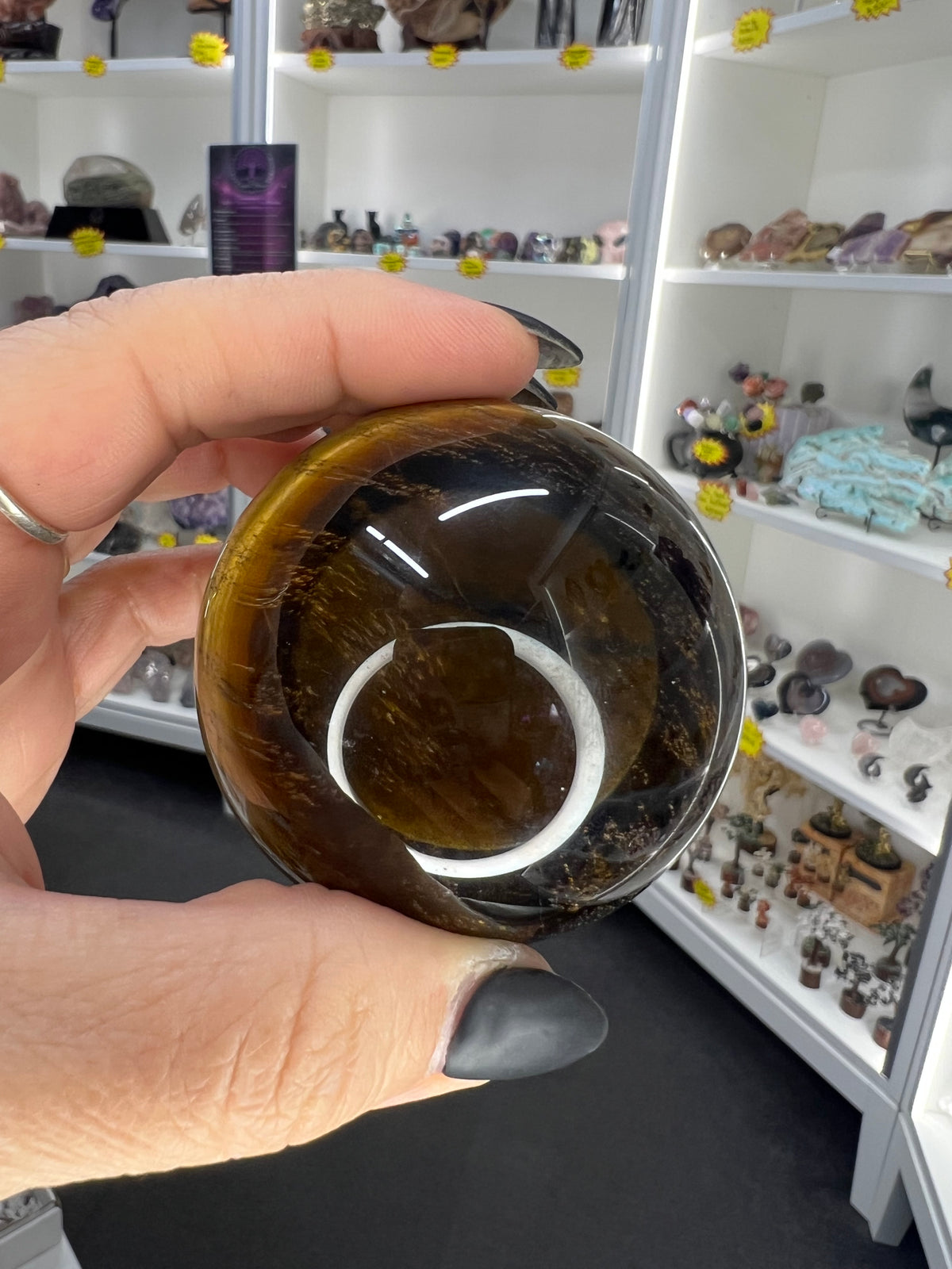 Tigers Eye Sphere on Stand