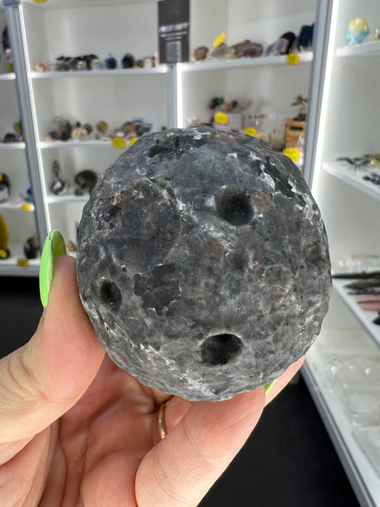 Yooperlite Moon Sphere on Stand (UV Reactive)