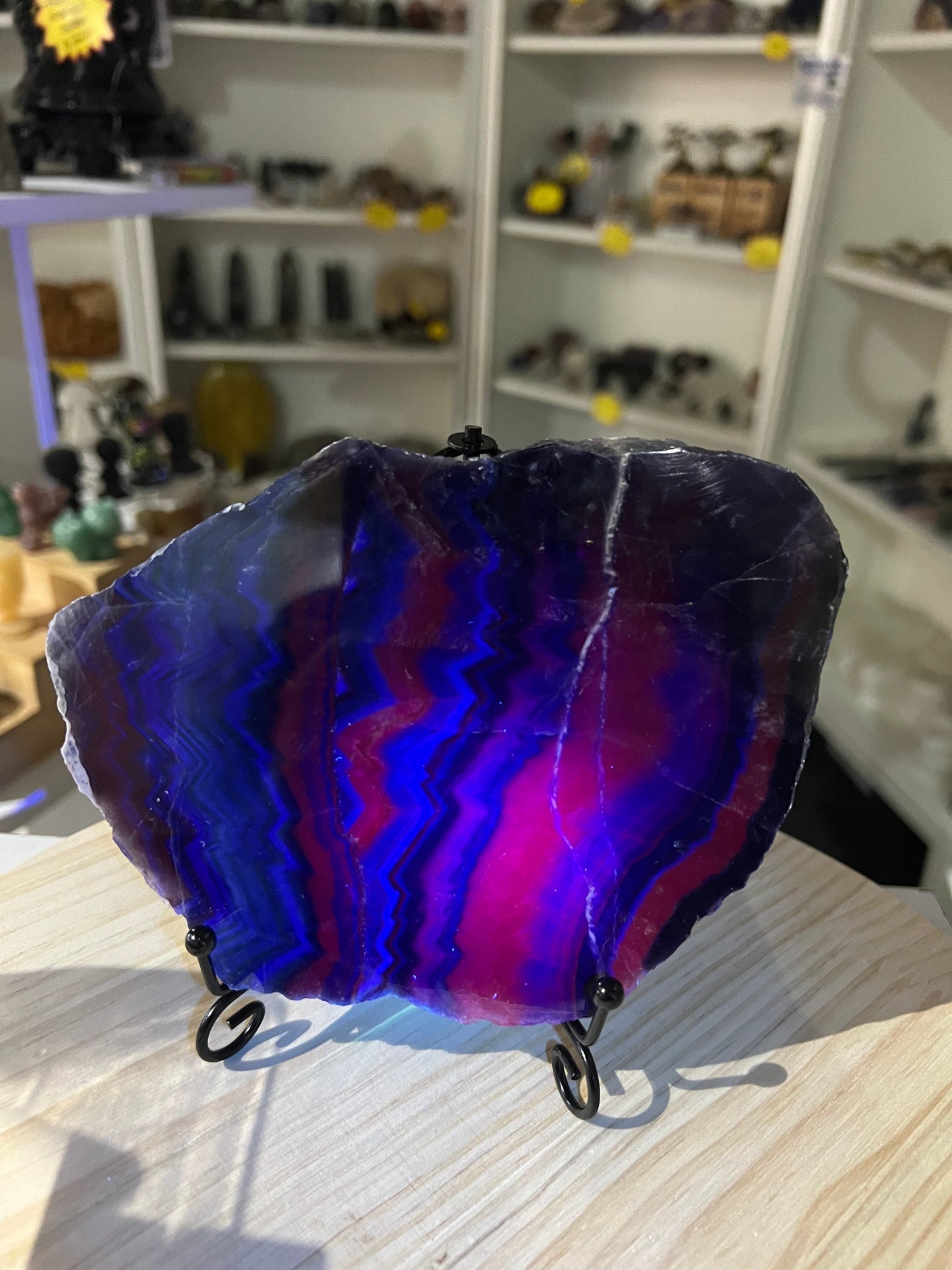 Black Fluorite Slab (UV Reactive)