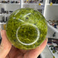 Green Opal Sphere on Stand