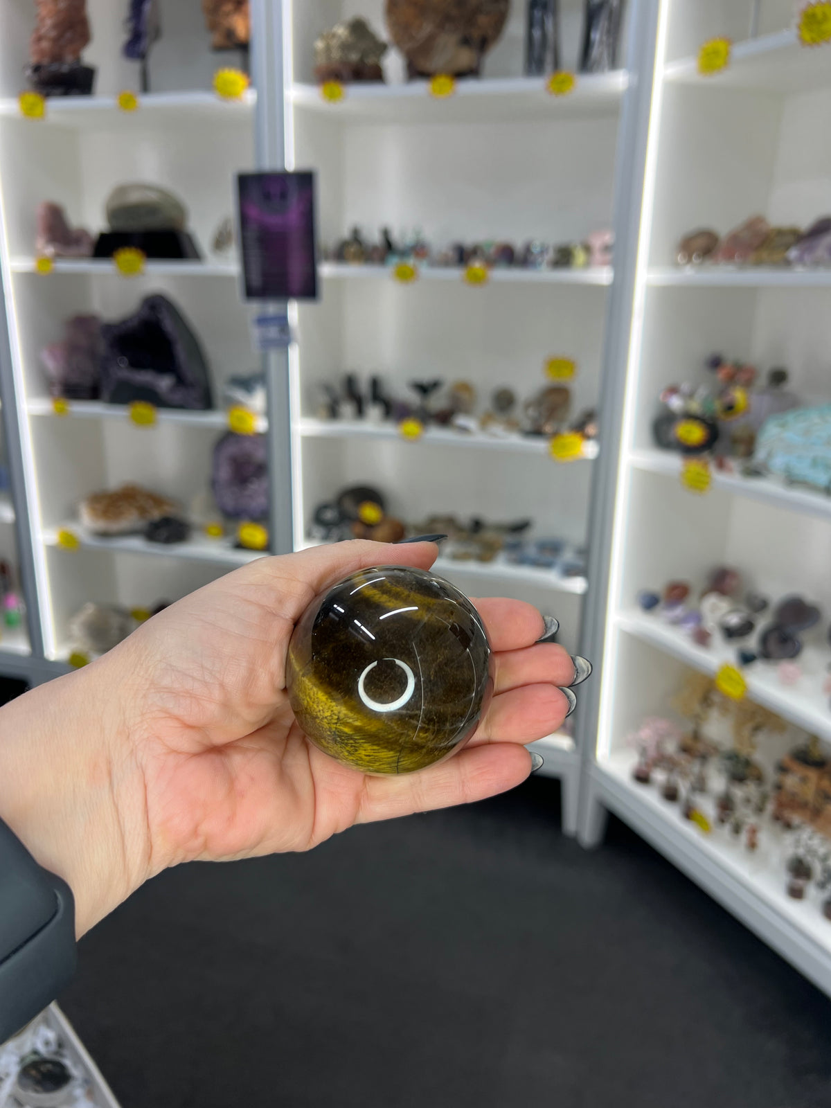 Tigers Eye Sphere on Stand