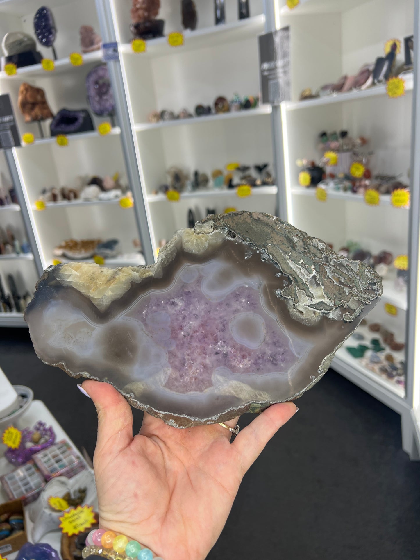 Amethyst / Agate Slab on Stand