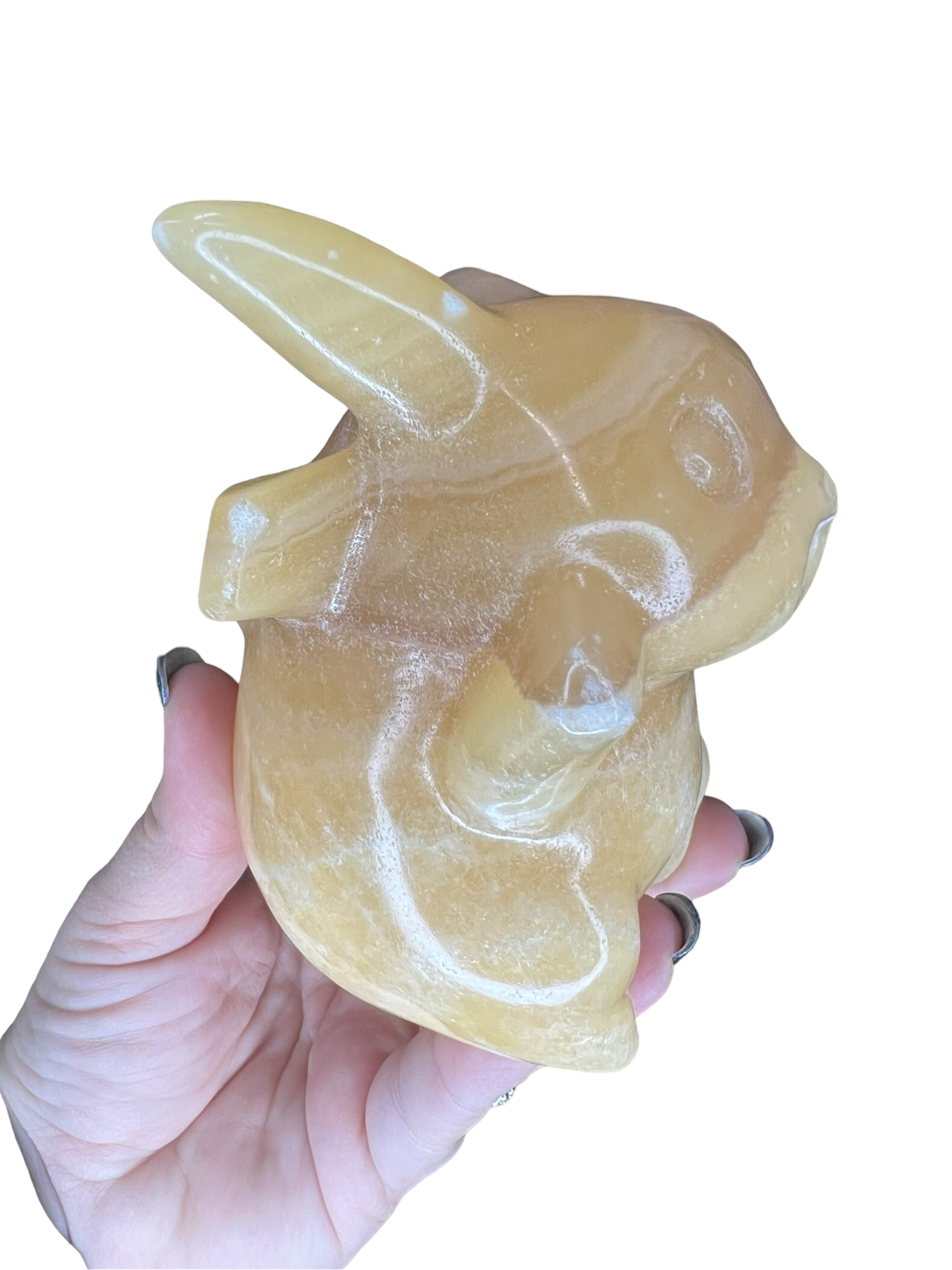 Honey Calcite Pikachu Carving