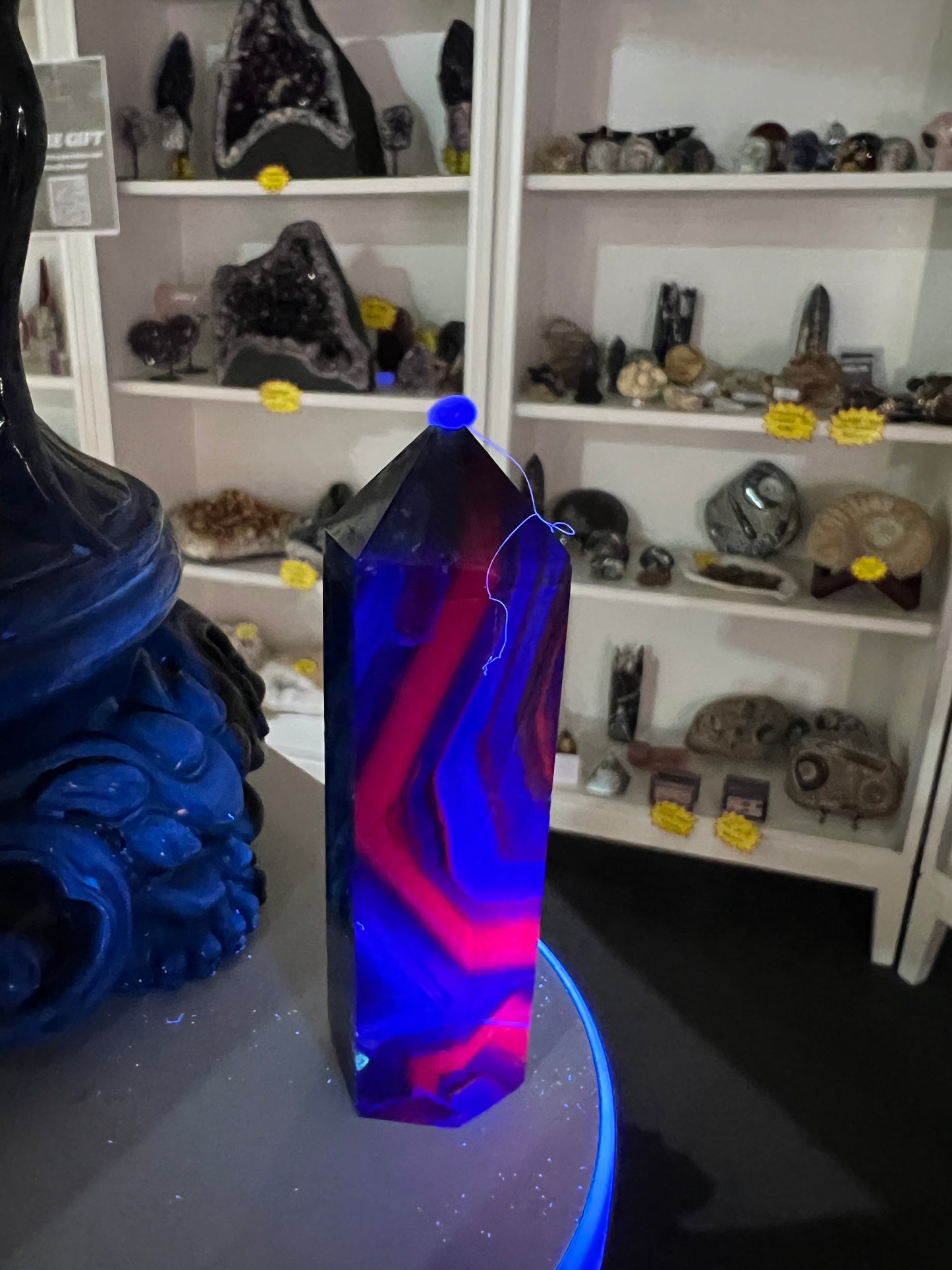 Black Fluorite Tower (UV Reactive)