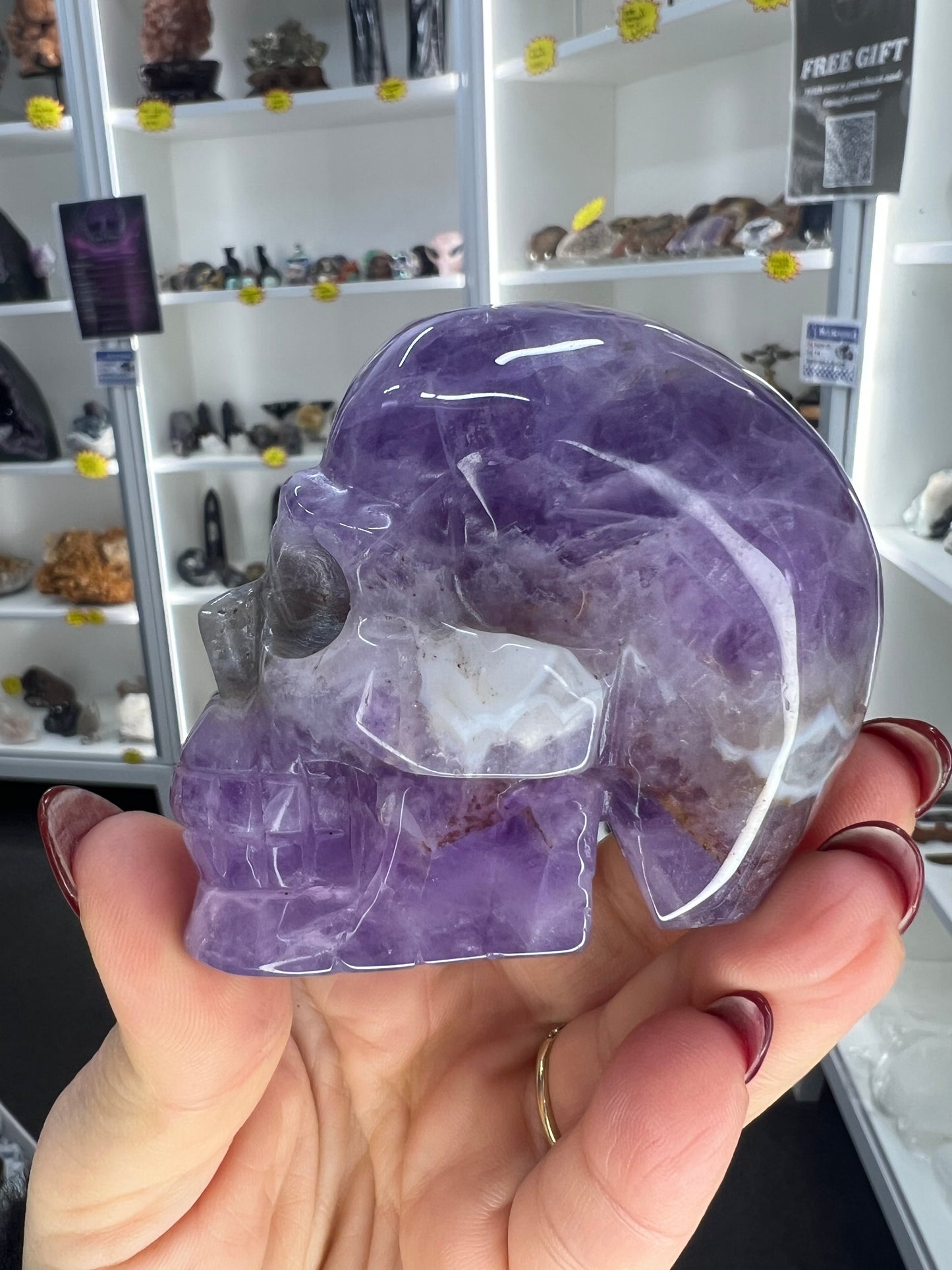 Crazy Lace Amethyst Skull