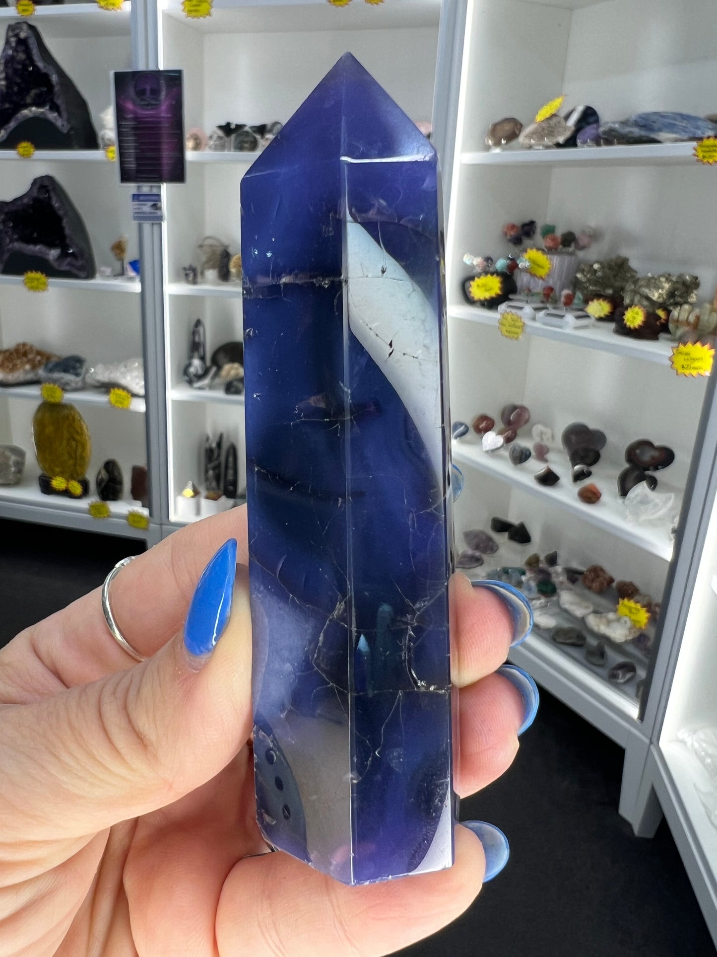Blue Flower Agate Tower