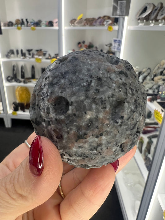 Yooperlite Moon Sphere with Stand (UV Reactive)
