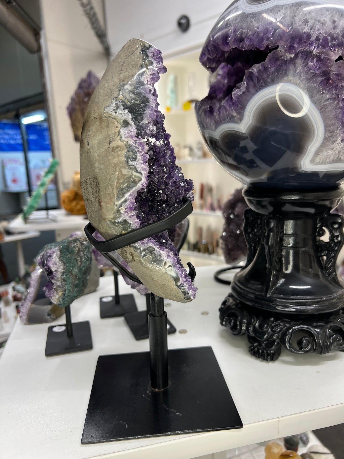 Amethyst Cluster on Rotating Stand