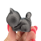 Black Obsidian Cat Carving