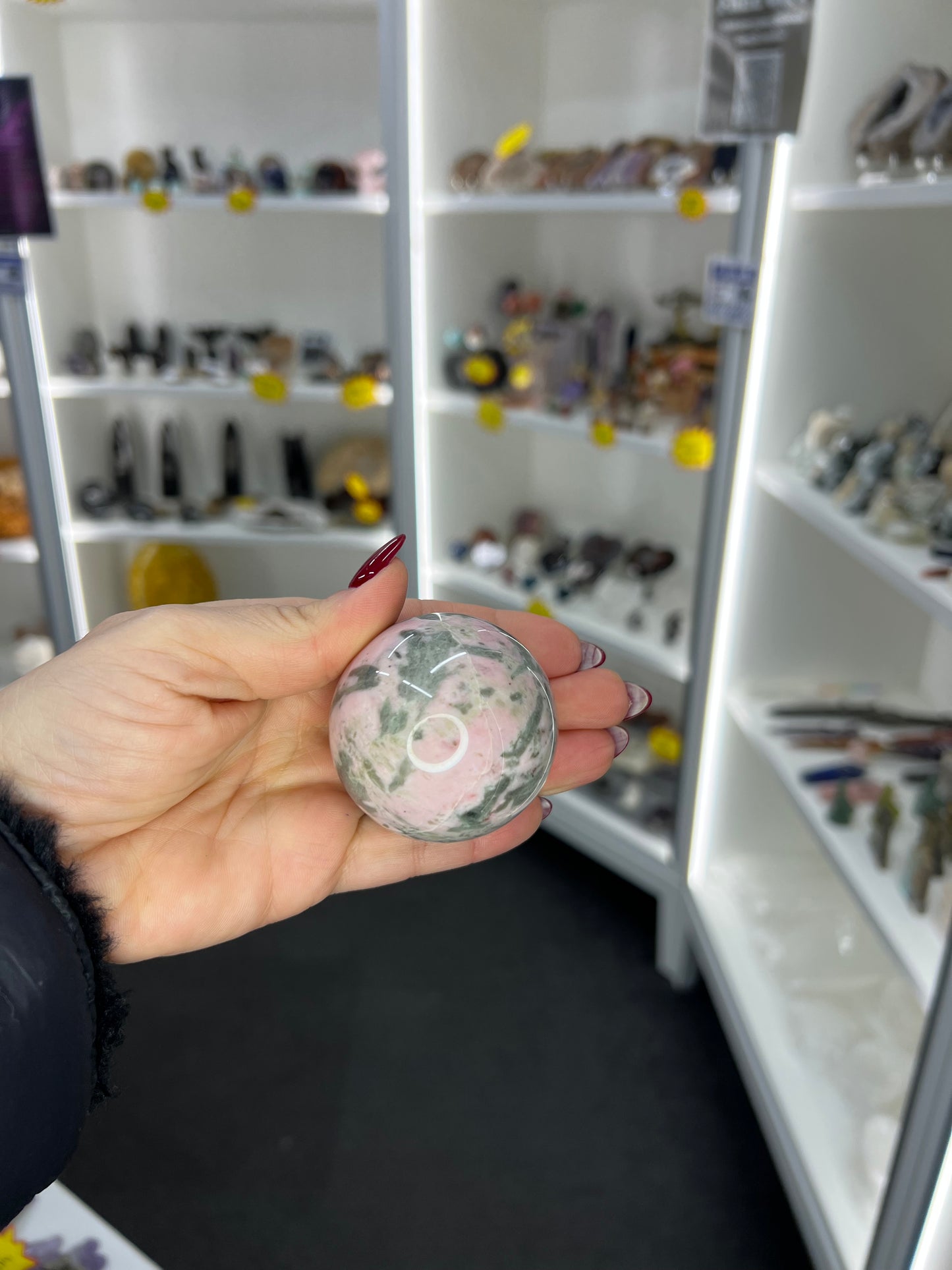 Rhodonite Sphere with Stand