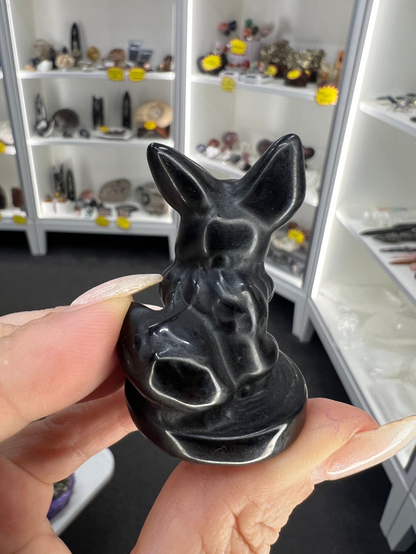 Black Obsidian Character Carving