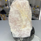 Rose Quartz Lamp on Fossil Orthoceras Base