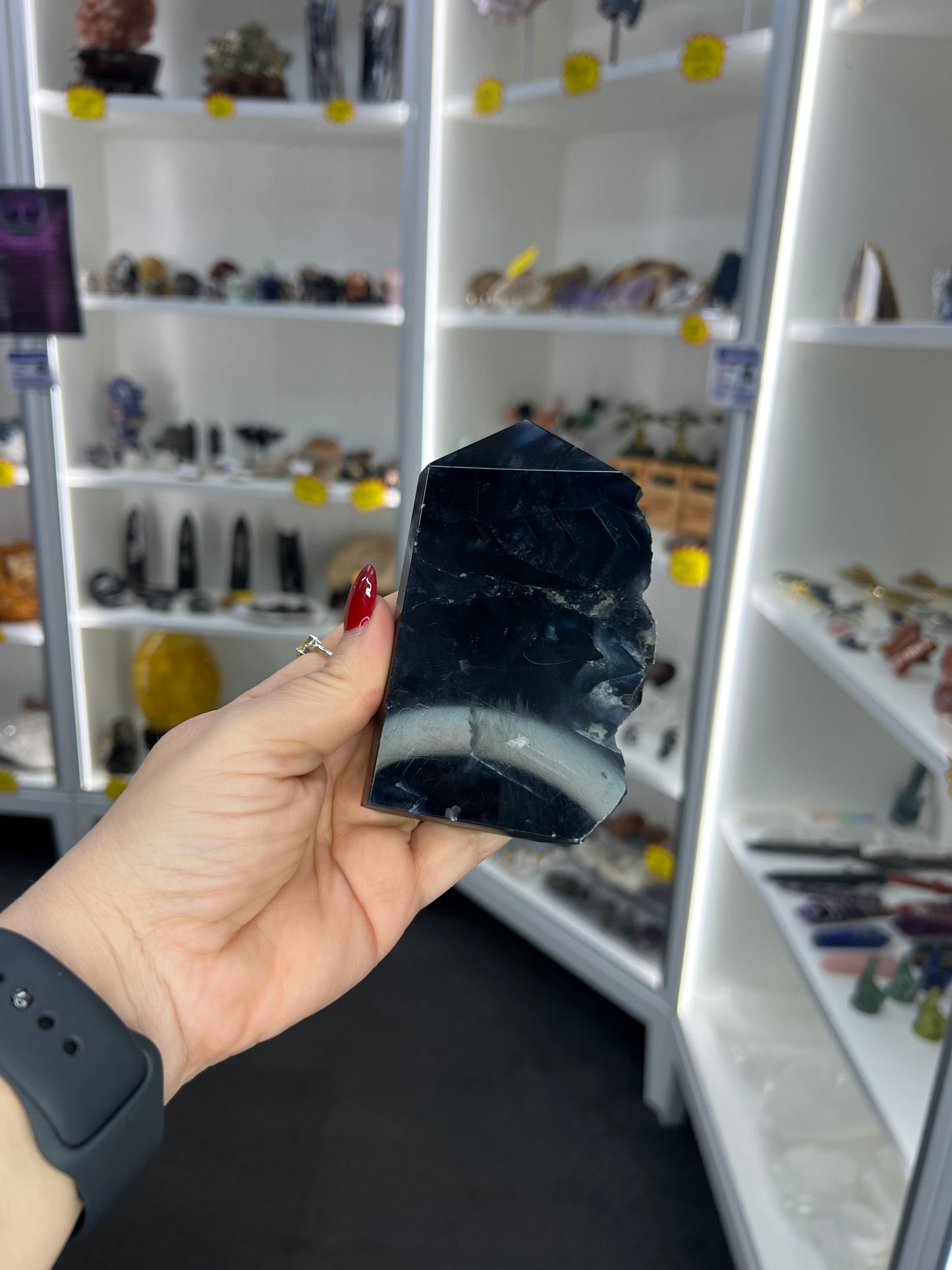 Black Fluorite Slab / Tower (UV Reactive)