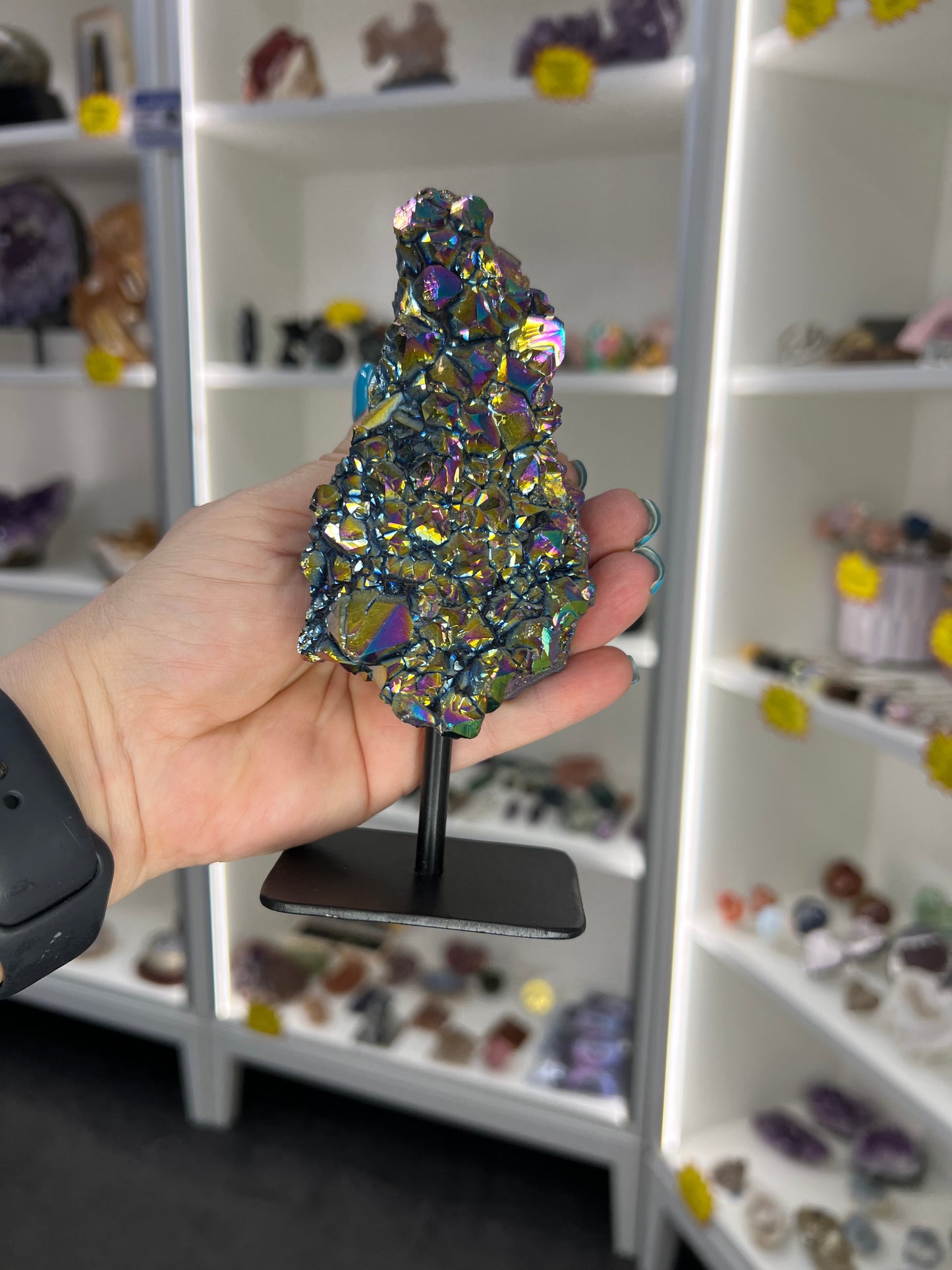 Titanium Amethyst on Stand