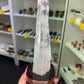 Clear Quartz Double Point Tower on Stand
