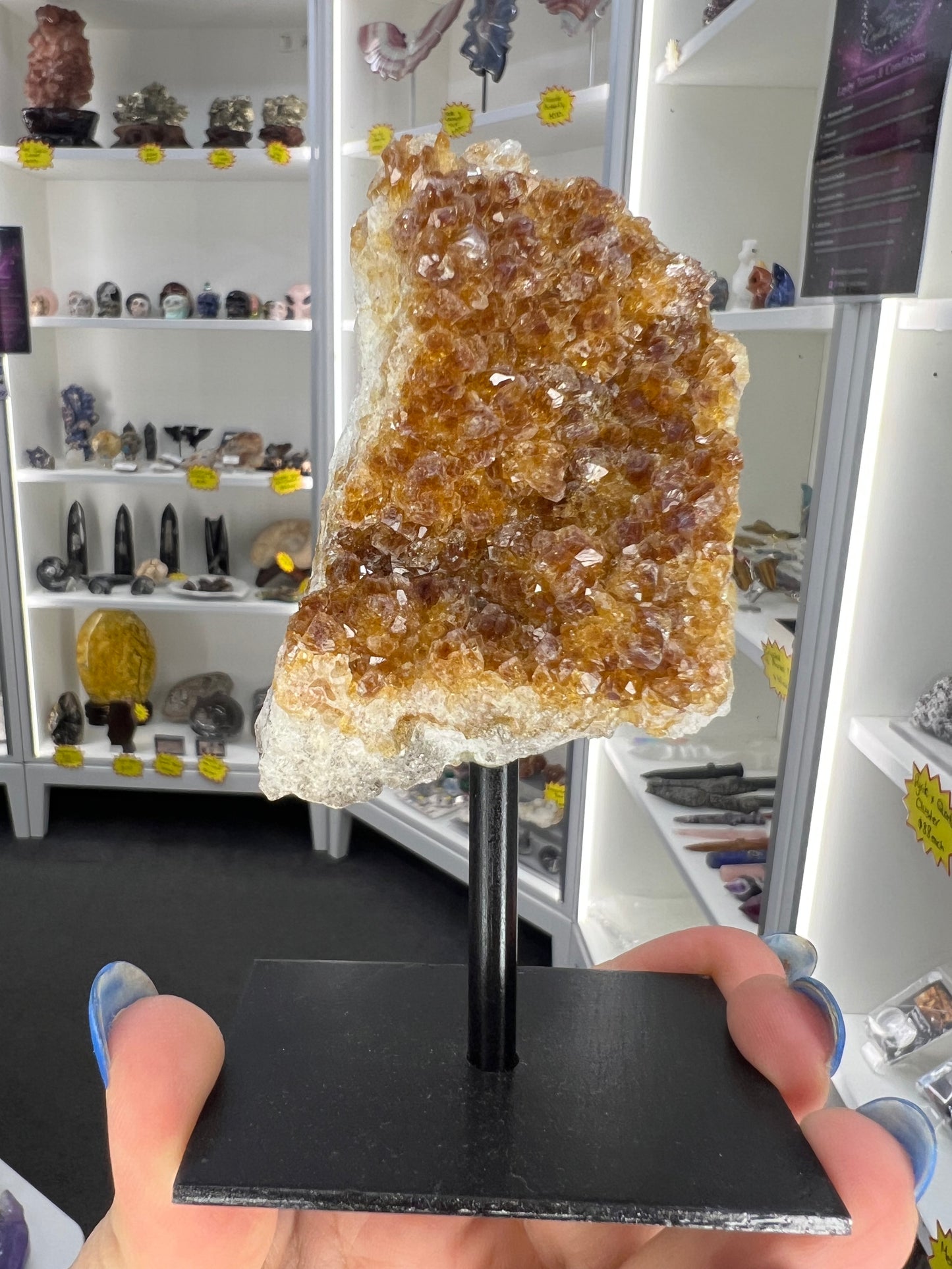 Citrine Cluster Specimen on Stand