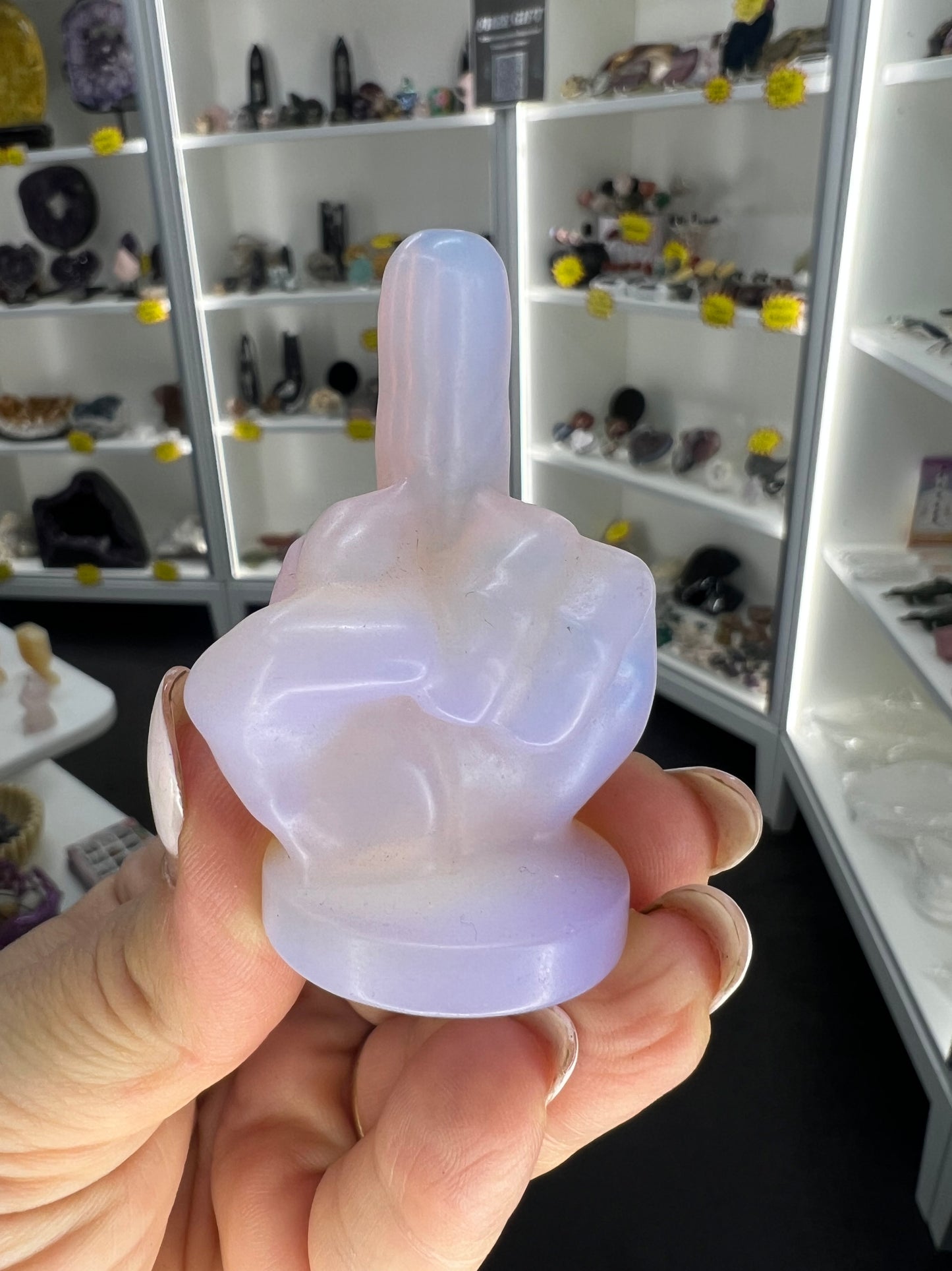 Pink Opalite Middle Finger