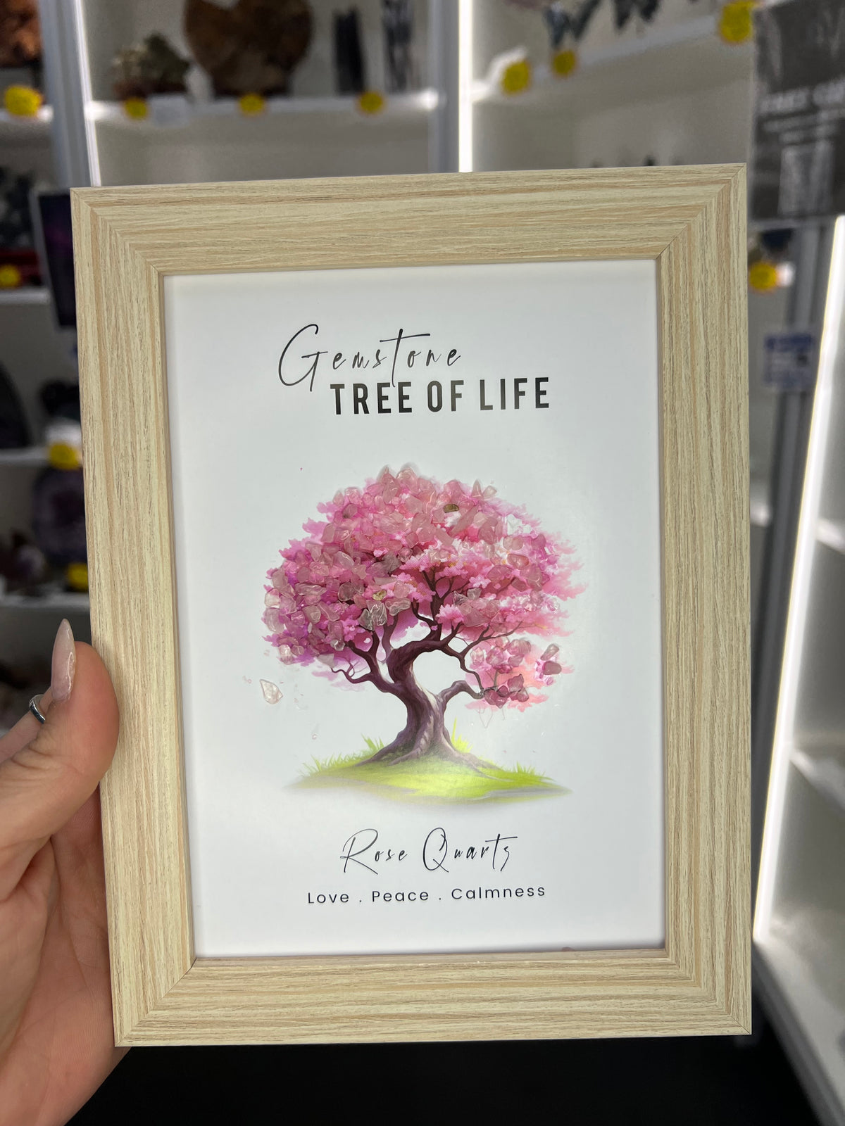 Rose Quartz Chip Tree Frame