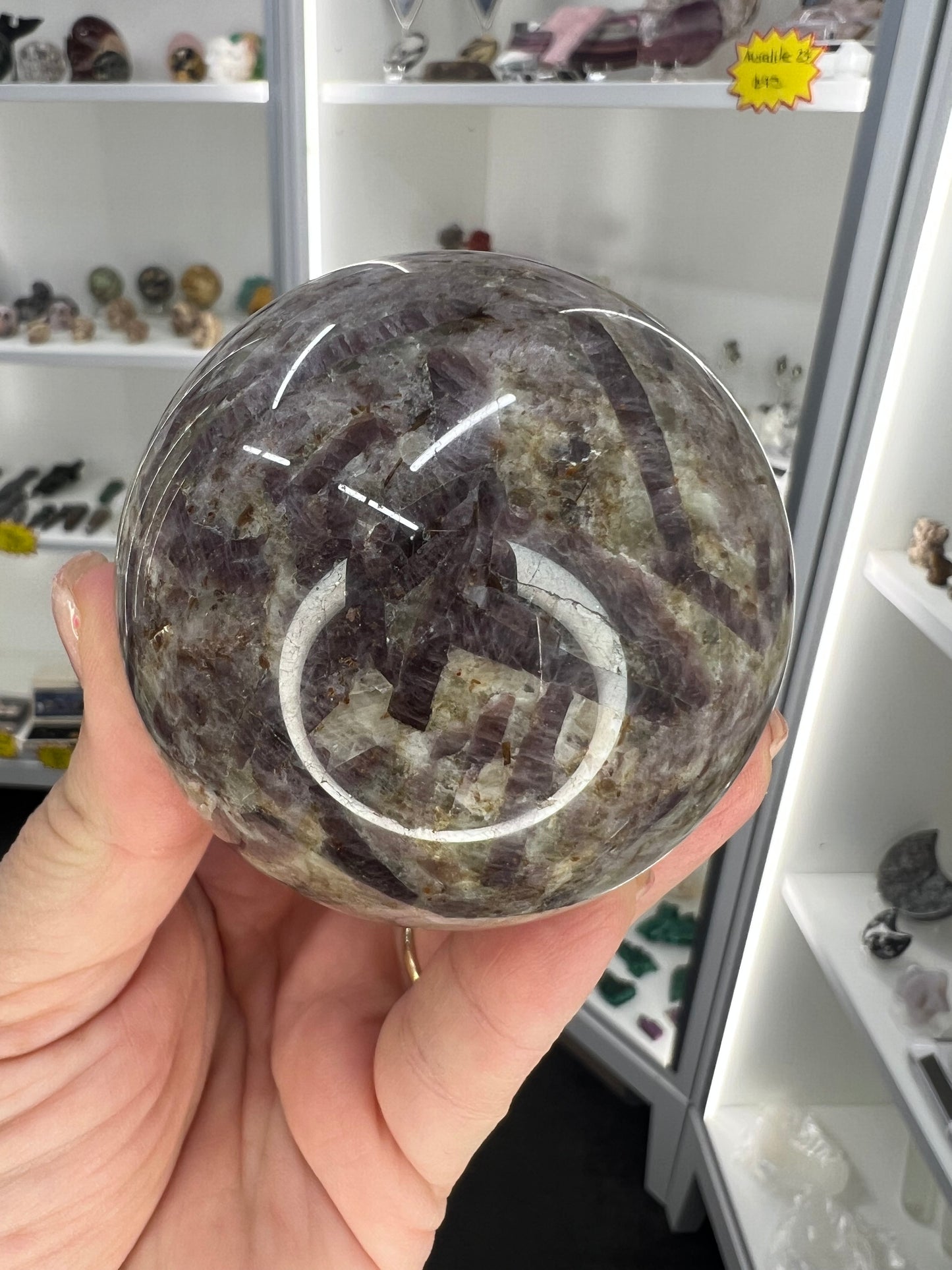 Willemite Sphere on Stand (UV Reactive)
