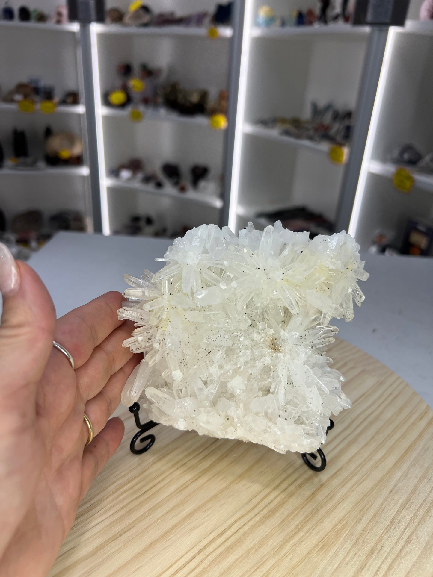 Clear Quartz Cluster on Stand