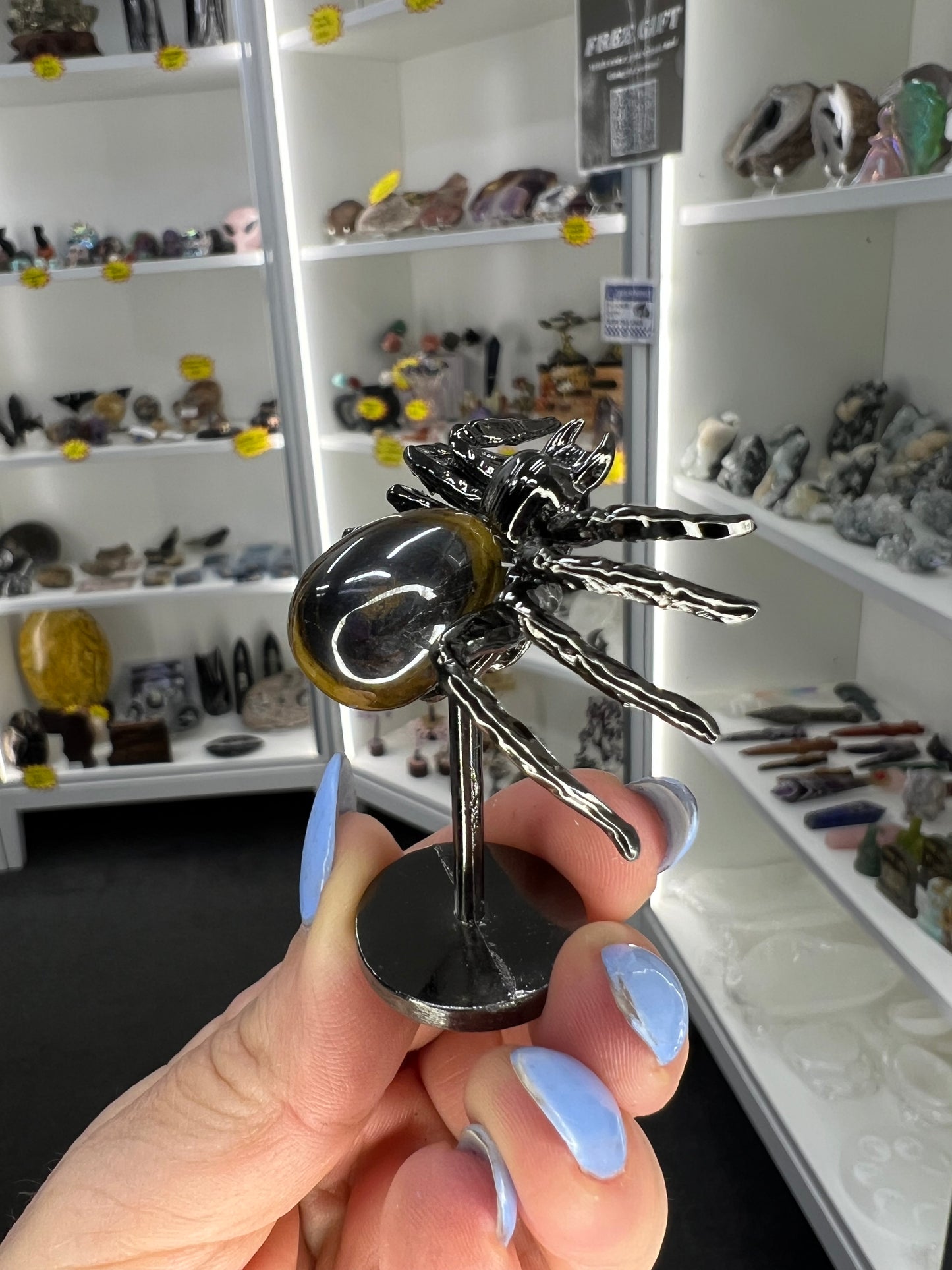 Tigers Eye Spider on Stand