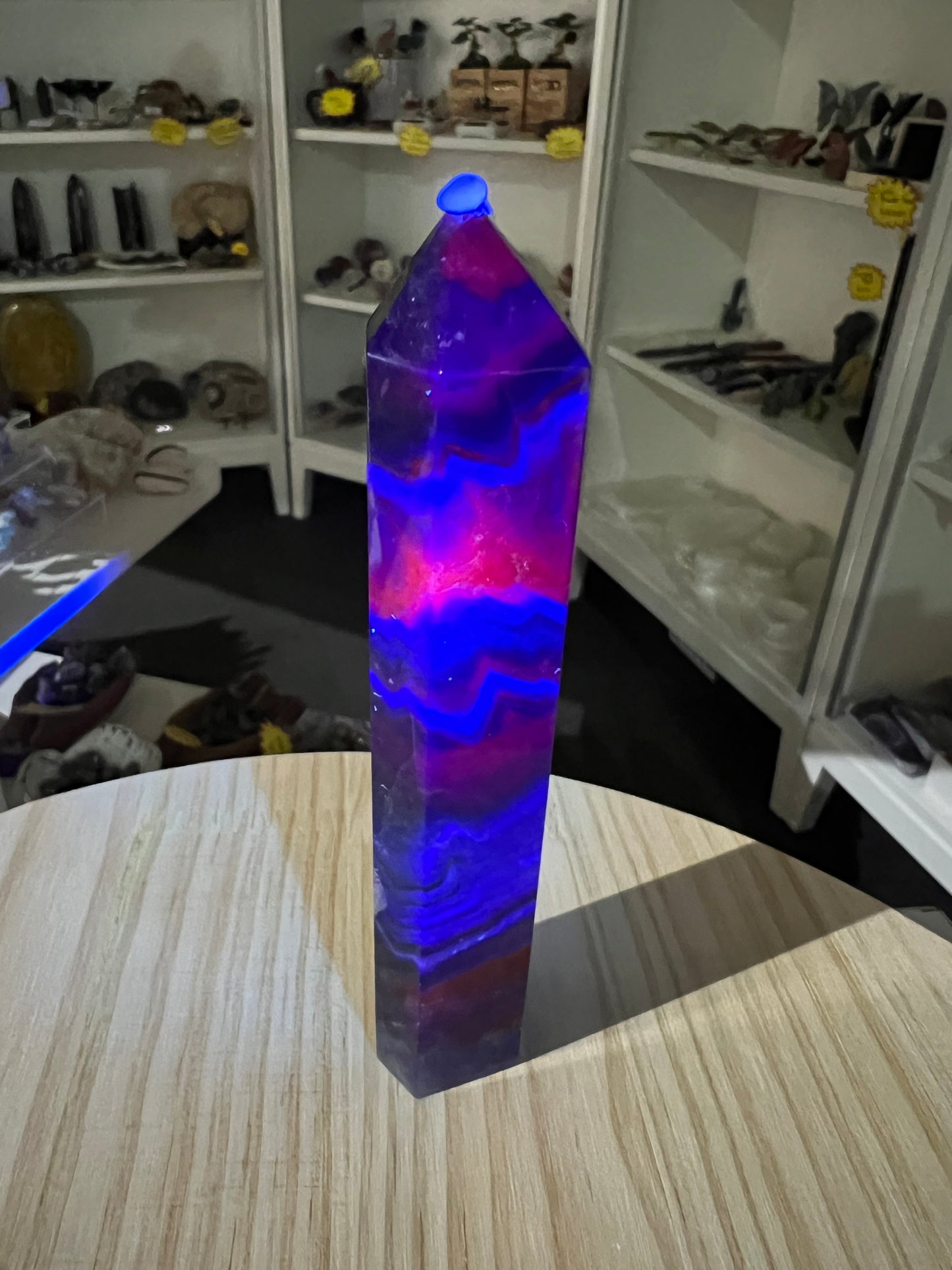 Black Fluorite Tower (UV Reactive)