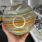 Huge Green Onyx Sphere with Stand