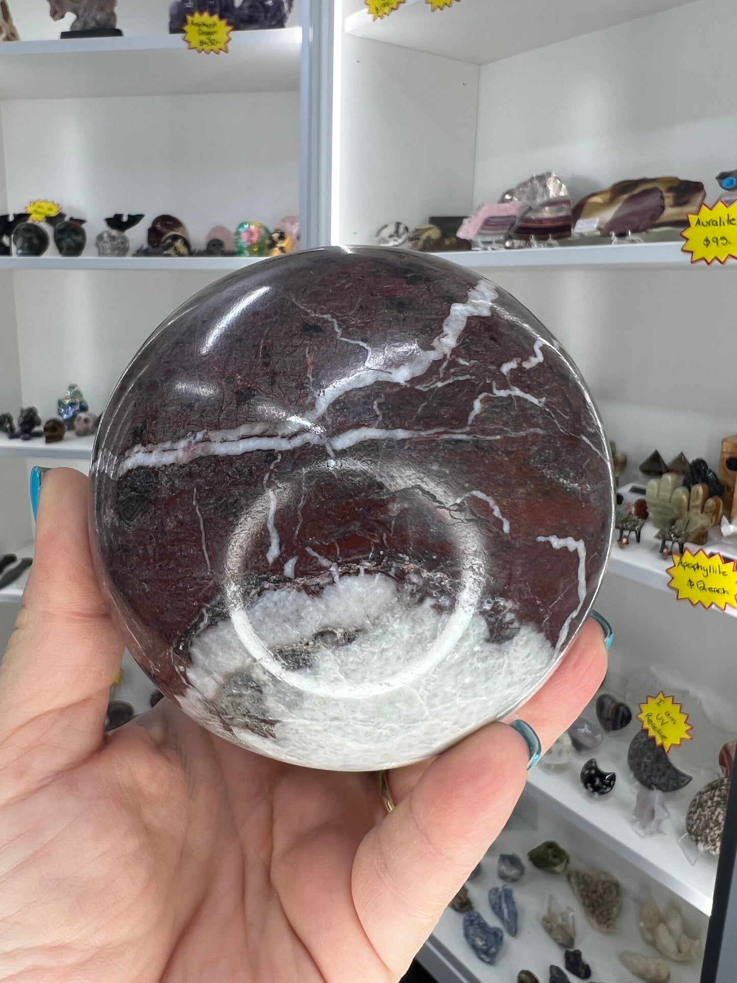 Red Onyx Sphere on Stand
