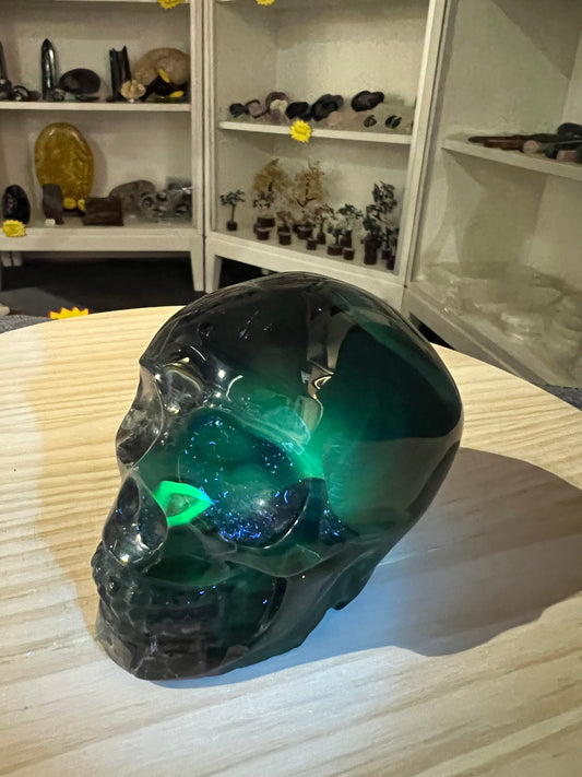Volcano Agate Skull (UV Reactive)