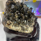 Spectacular Smoky Quartz Cluster on Custom Wooden Stand