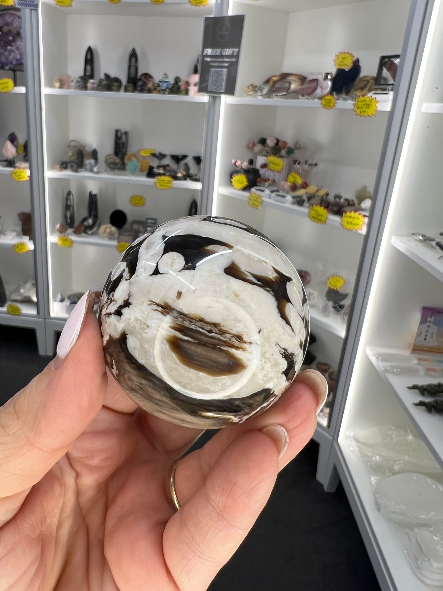 Peanutwood Jasper Sphere on Stand